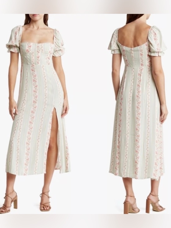 Anthropologie Dresses & Skirts - We Wore What Floral Rosewood Puff Sleeve Pastel Midi Dress